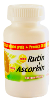 Rutin  Ascorbin Vit C (130 szt. tabl.) 25mg rutyna 100mg wit C